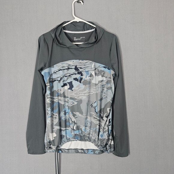 Underarmor Loose Fit Rash Guard Women's S Camo Hooded Swim Shirt - Picture 1 of 5
